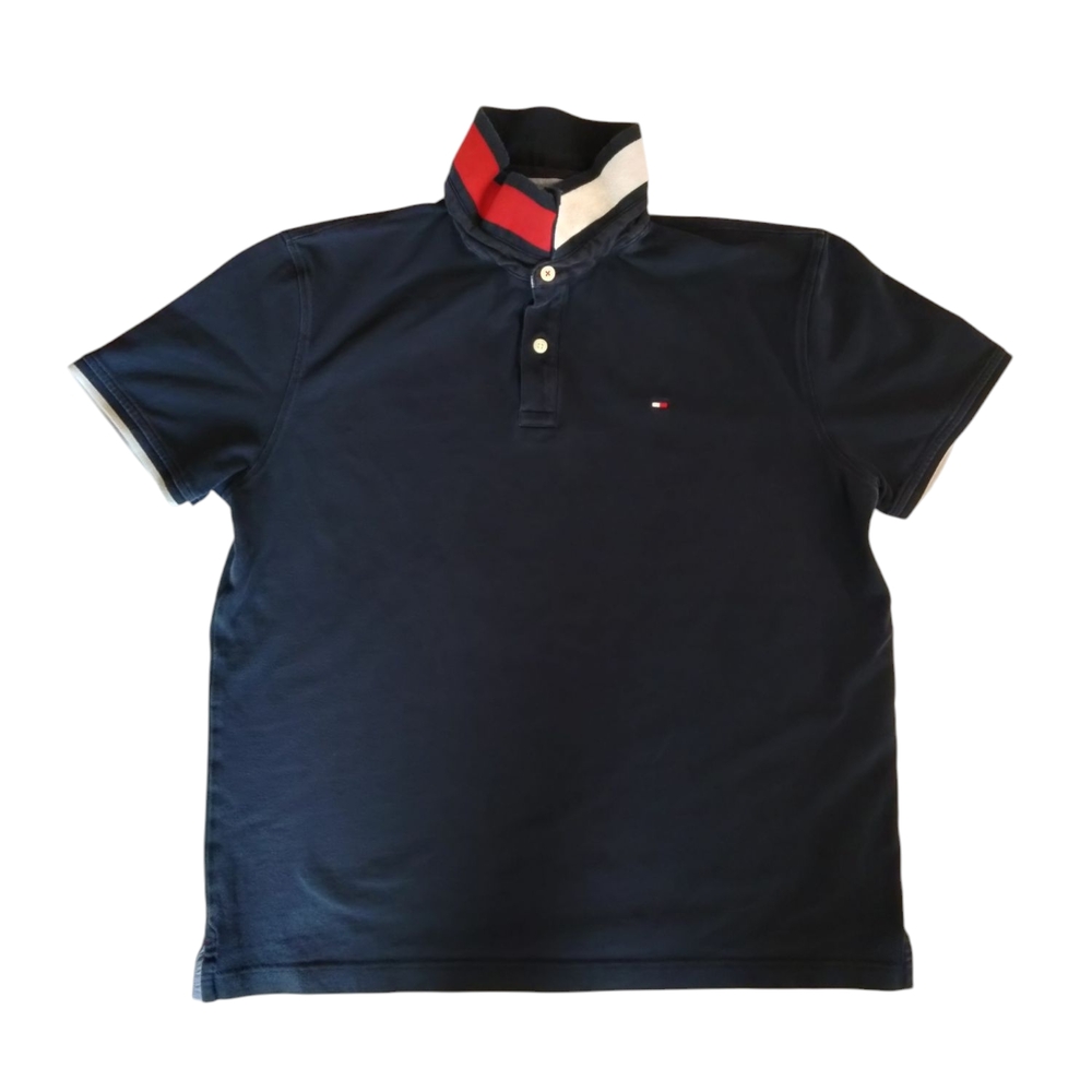 Tommy Hilfiger Men's Navy Blue Polo Shirt Size: XL
